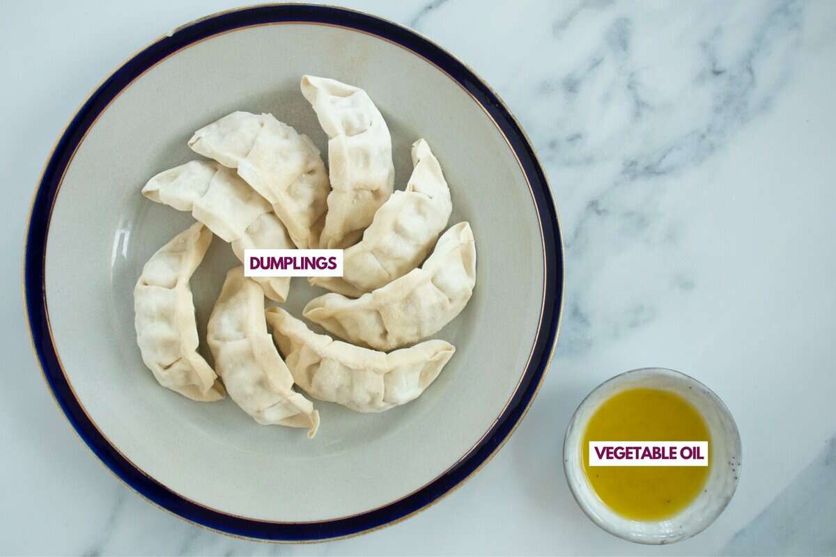 ingredients for air fryer dumplings.