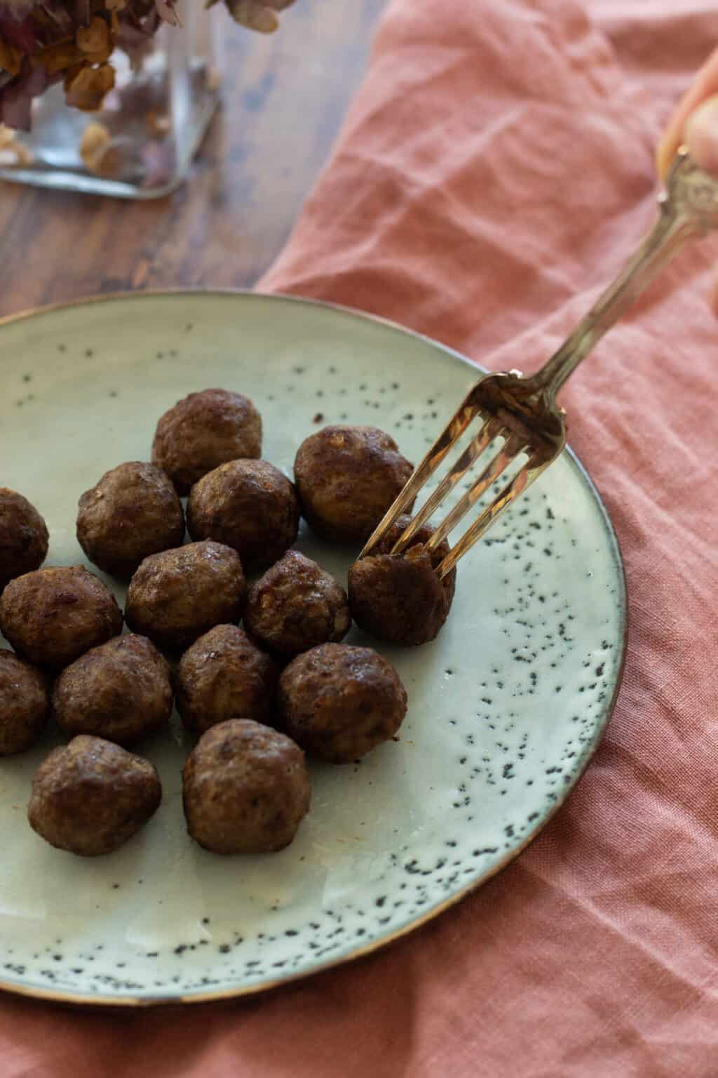 Frozen Meatballs in Air Fryer - always use butter