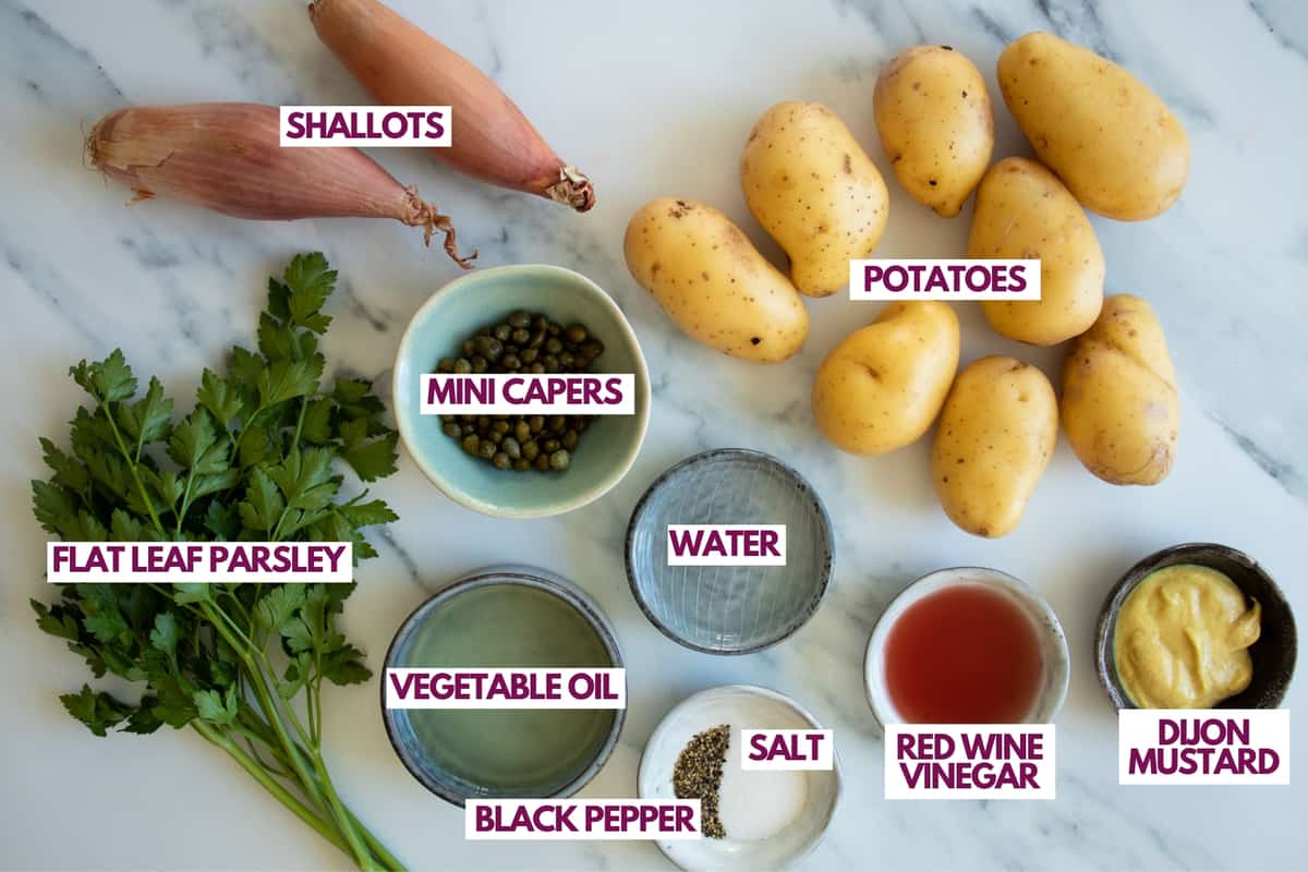 ingredients for vegan potato salad