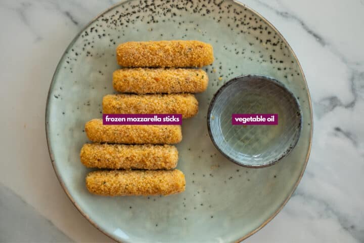 Air Fryer Frozen Mozzarella Sticks - always use butter