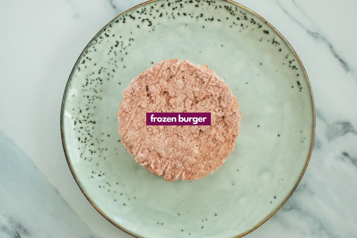 Ingredients for air fryer frozen burgers.