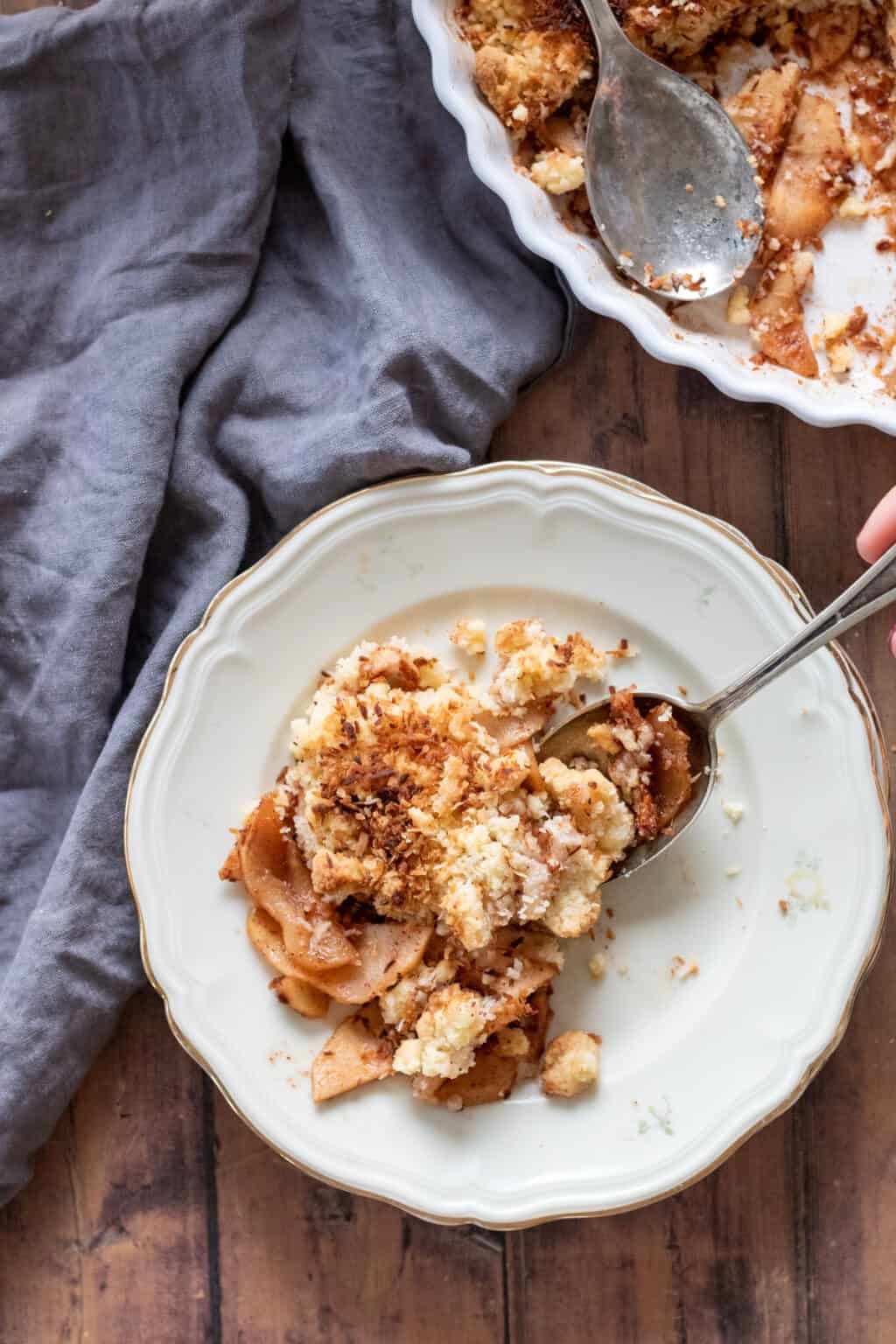 Easy Apple Crisp without Oats always use butter