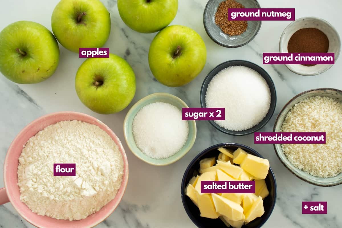 ingredients for apple crisp without oats.
