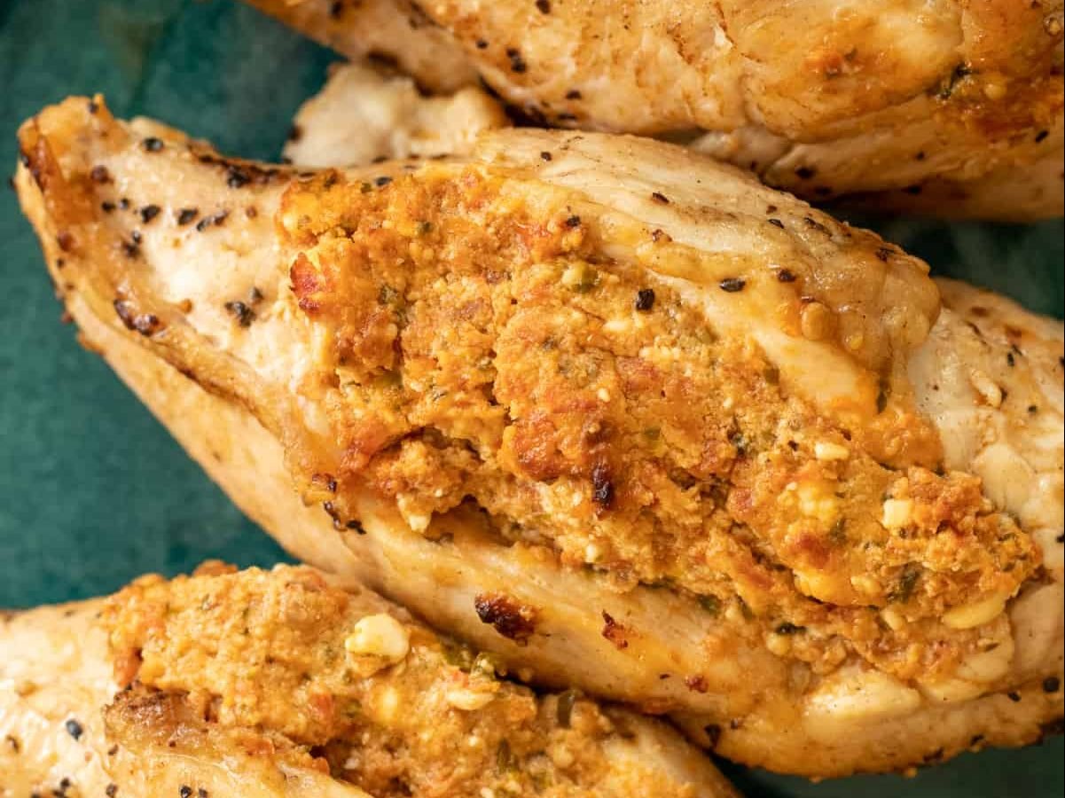 Feta stuffed chicken.