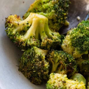 broccoli on a blue plate