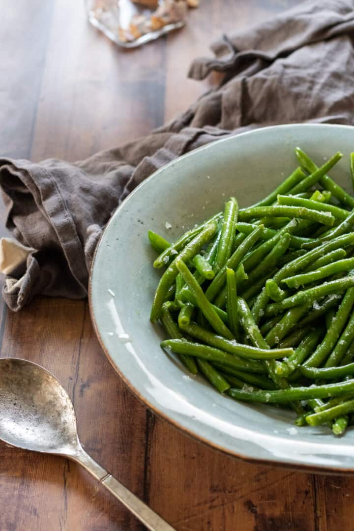 Air Fryer Frozen Green Beans - always use butter