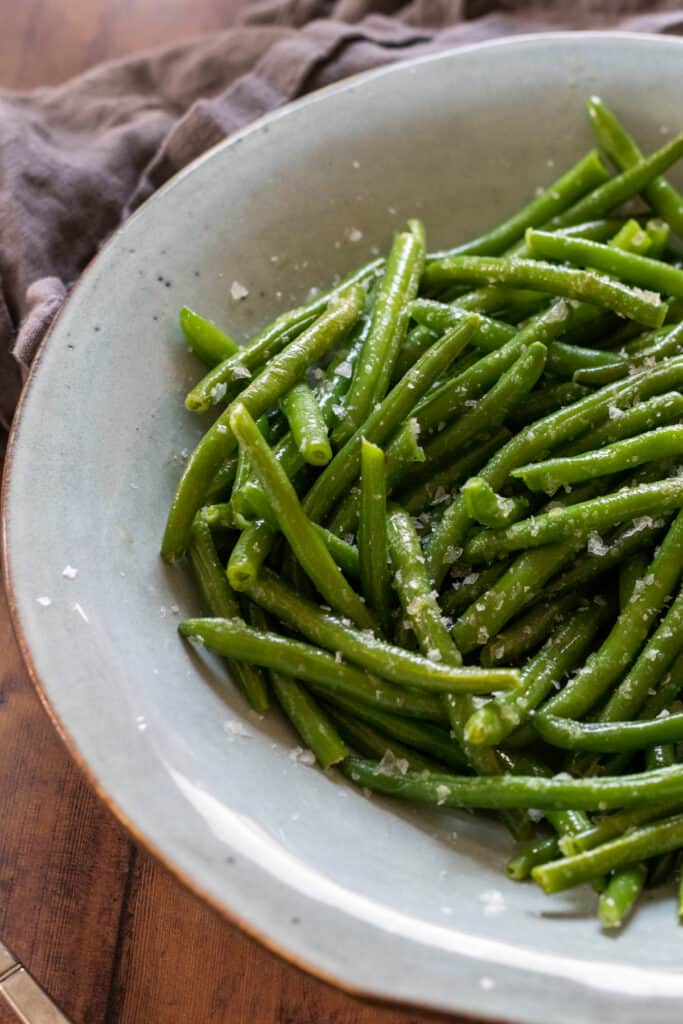 Air Fryer Frozen Green Beans - always use butter