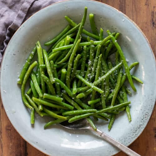 Air Fryer Frozen Green Beans - always use butter