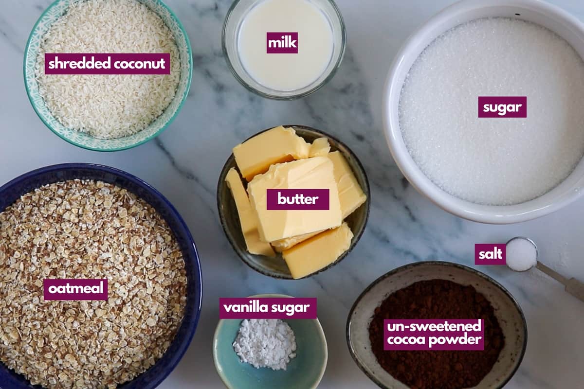 ingredients for no bake cookies without peanut butter.