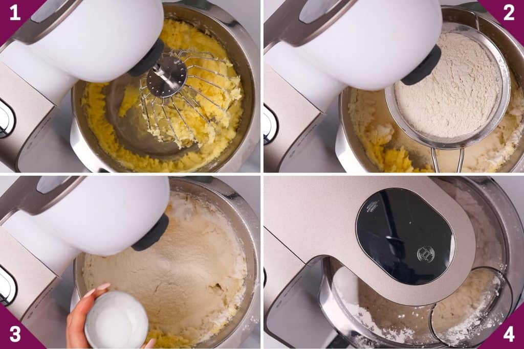 collage showing how to make butterball cookies