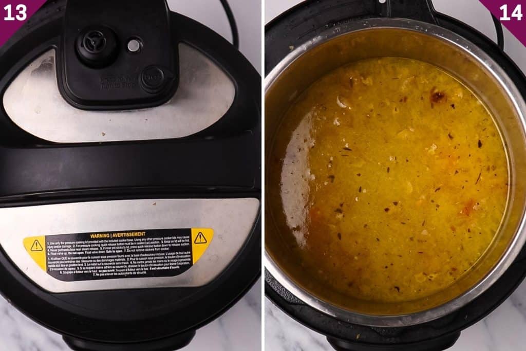 collage showing how to make instant pot turkey soup with leftover turkey.