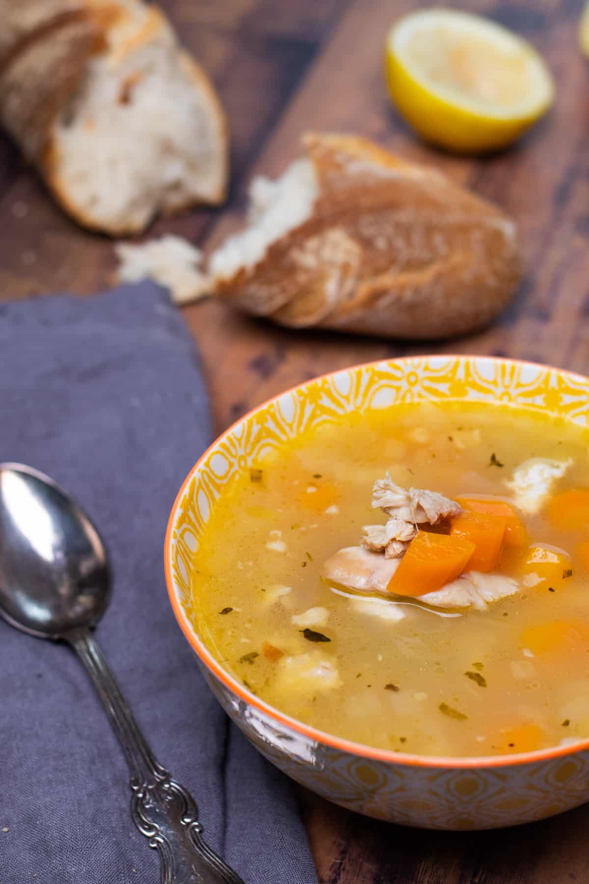 instant pot turkey soup in a bowl