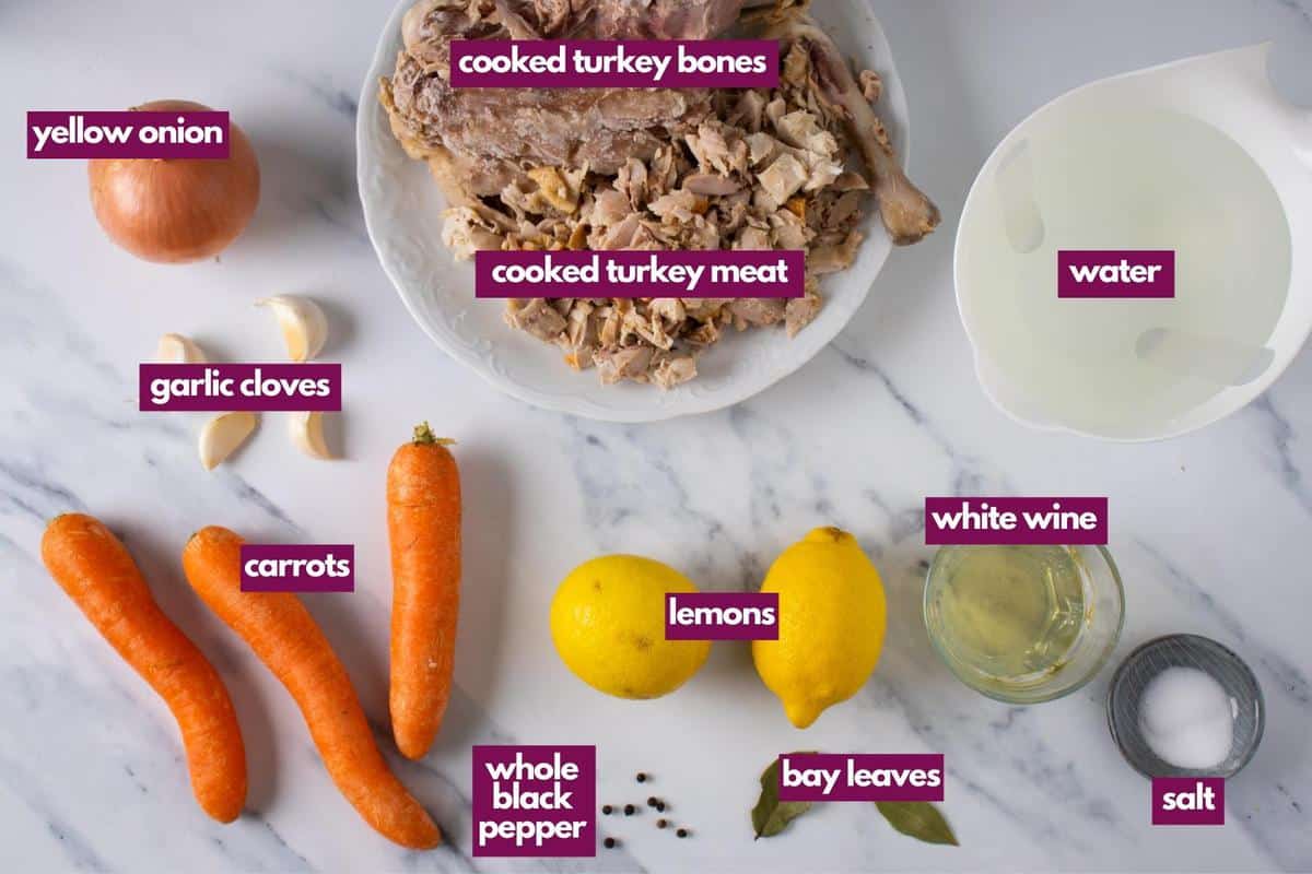 ingredients for instant pot turkey soup.