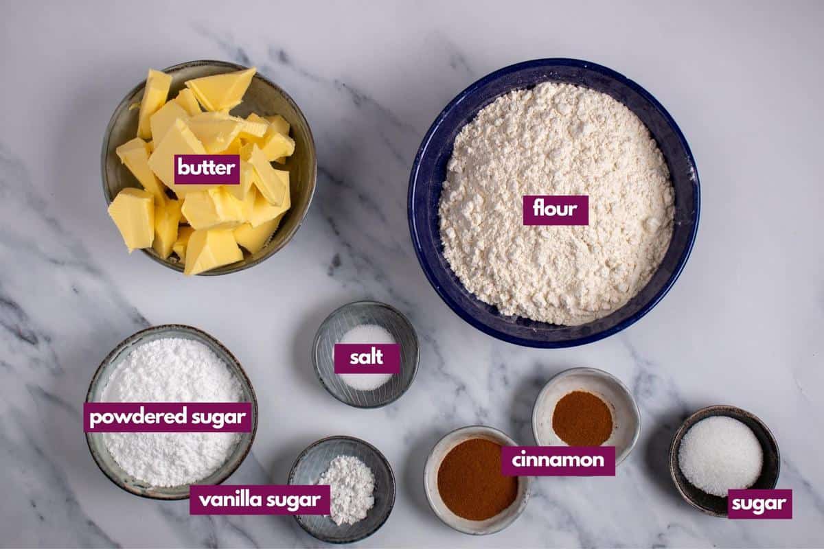 ingredients for cinnamon cookies