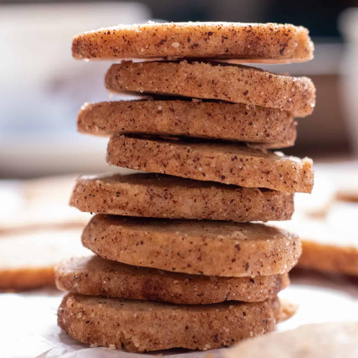 a stack of cinnamon cookies