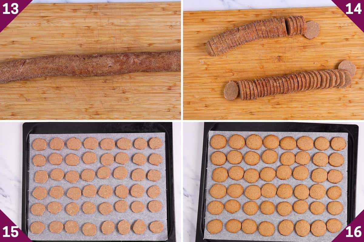 collage showing how to make cinnamon cookies
