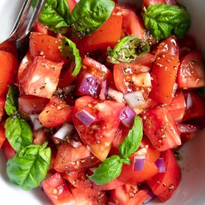 tomato salad in a bowl