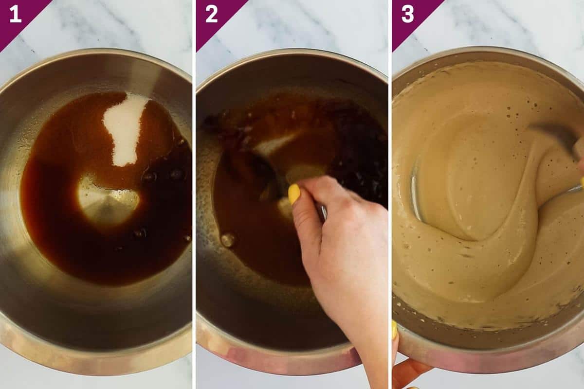 collage showing how to make whipped coffee without instant coffee
