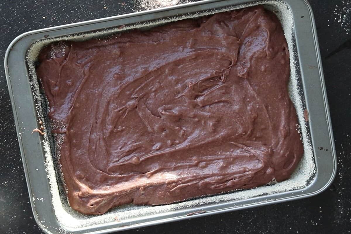 Walnut brownie before baking.