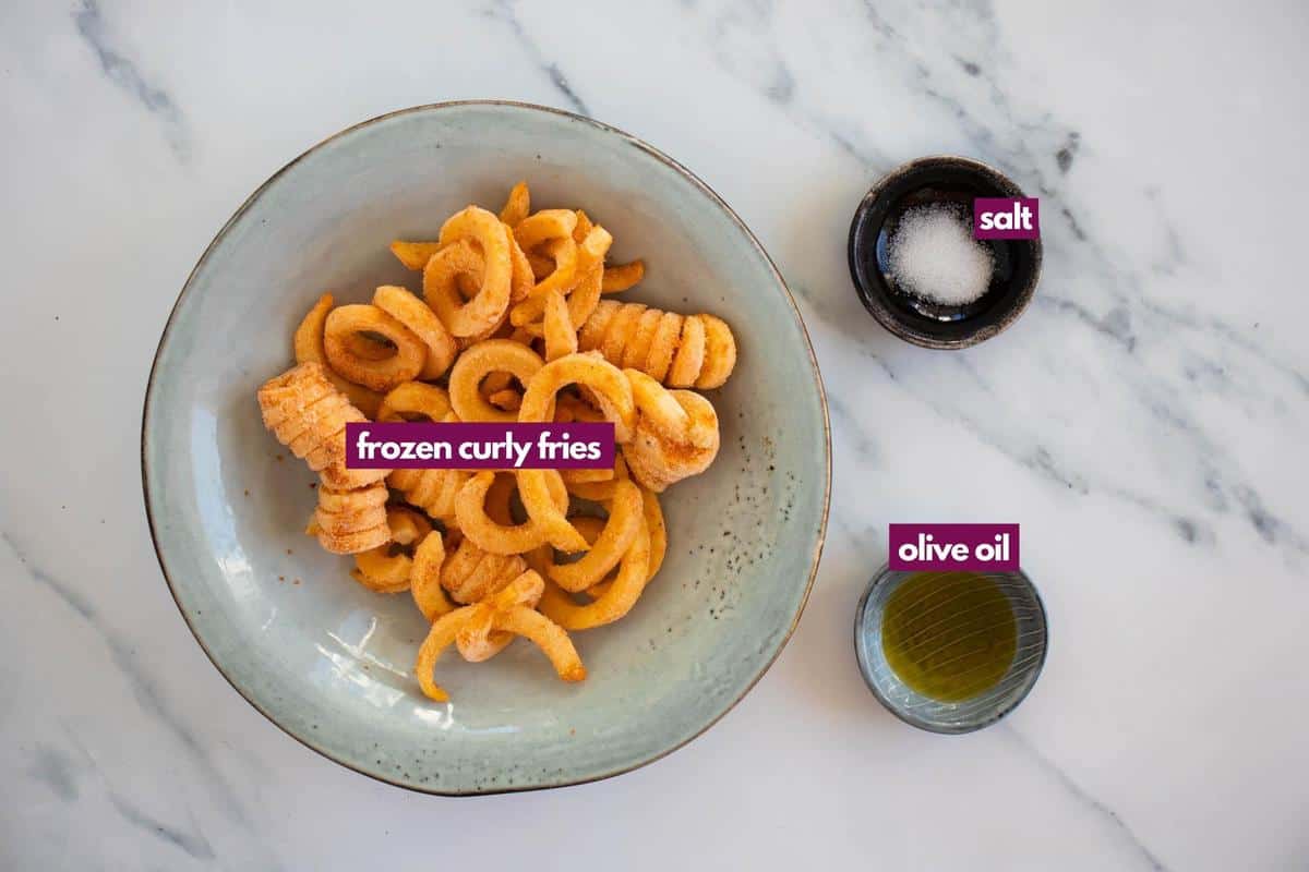 ingredients for frozen curly fries in ai fryer