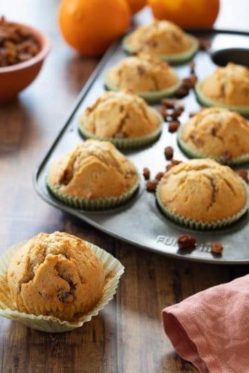 German Muffins with Raisins & Almonds - always use butter