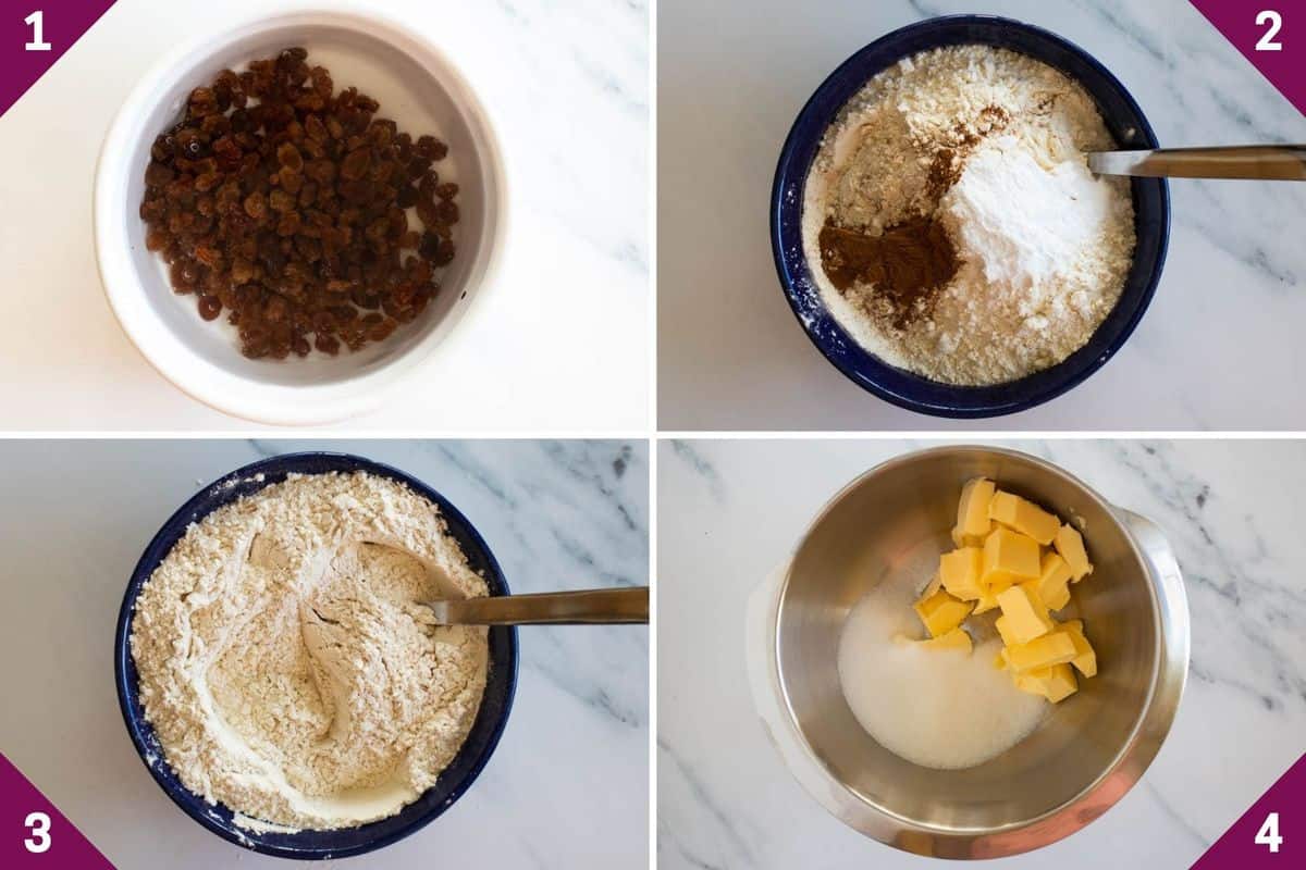 collage showing how to make german muffins