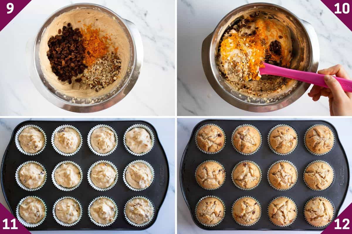 collage showing how to make german muffins