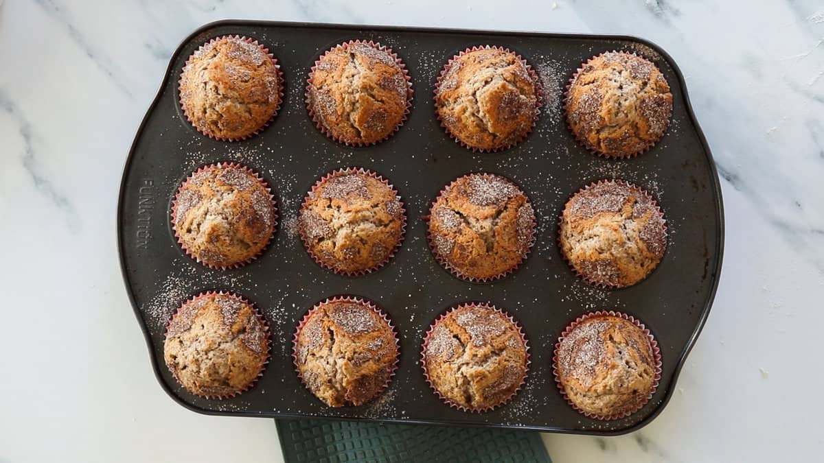 Cinnamon muffins after baking.