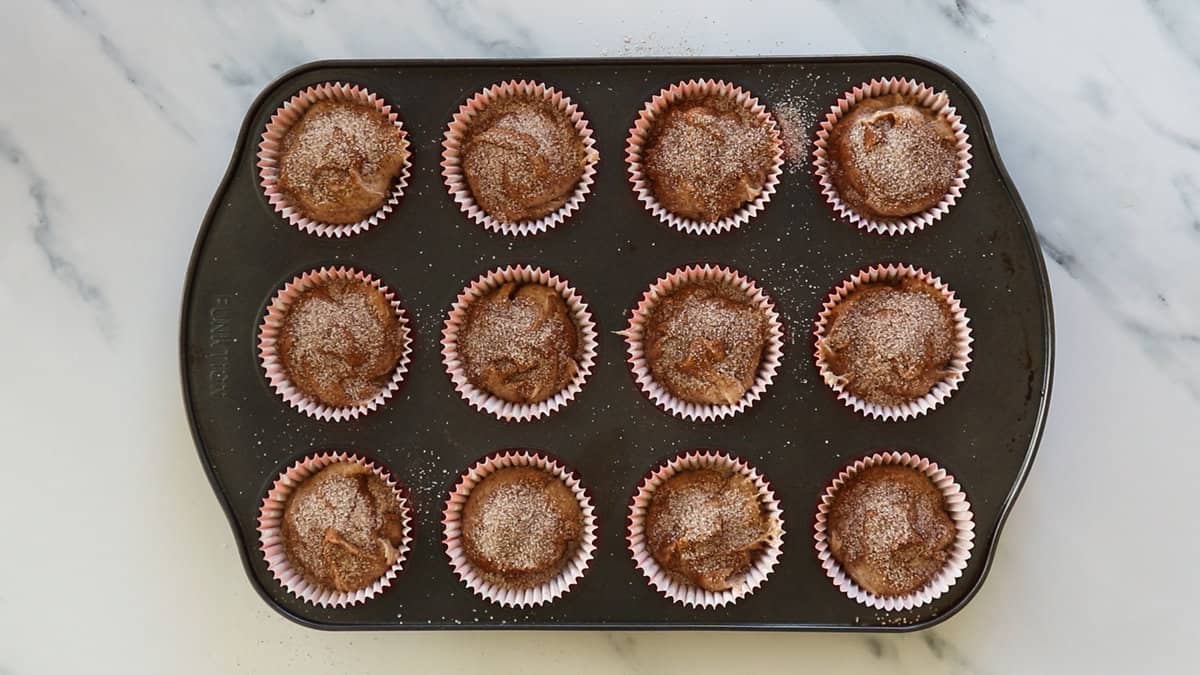 Cinnamon muffins before baking.