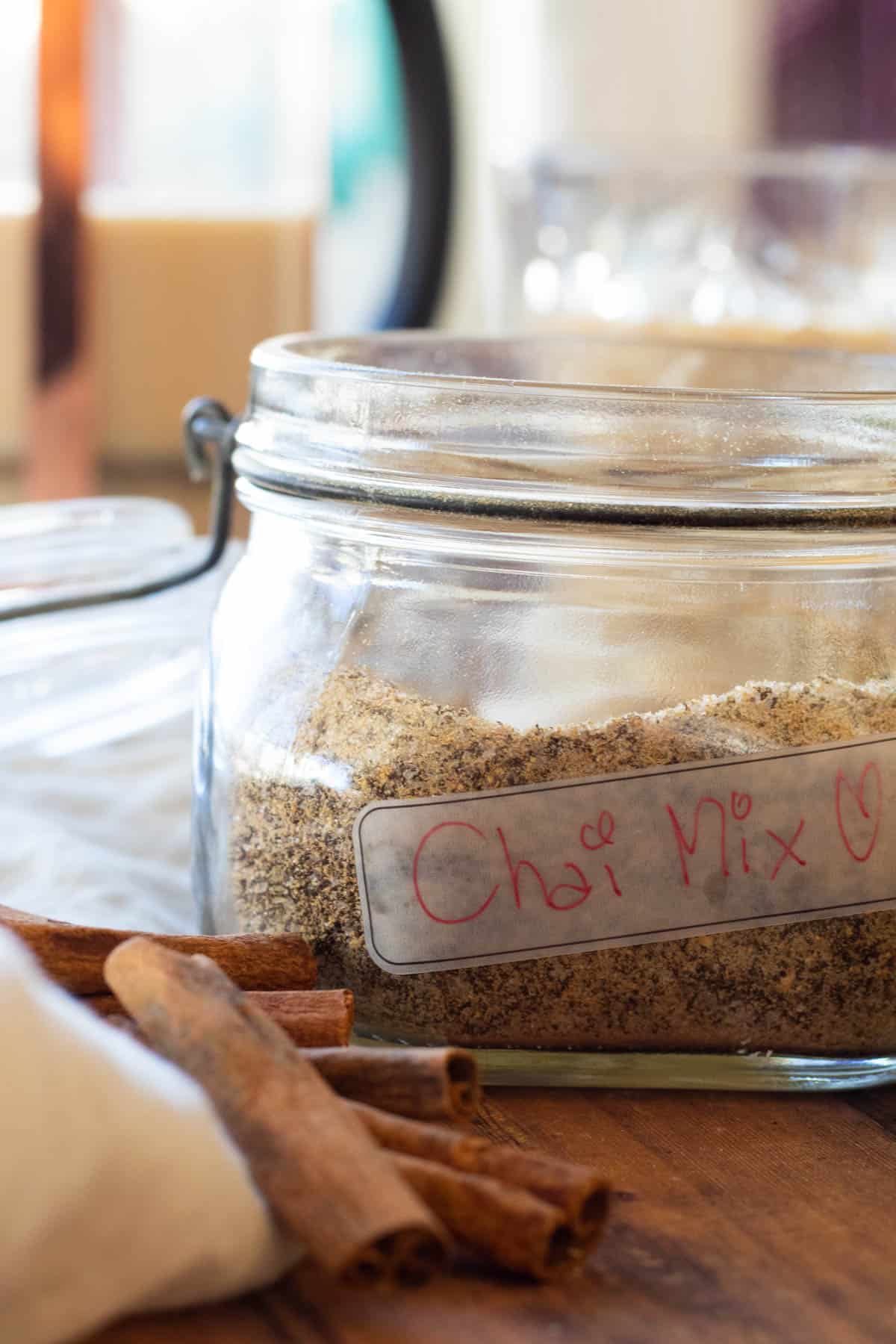 Chai Mix in a jar.