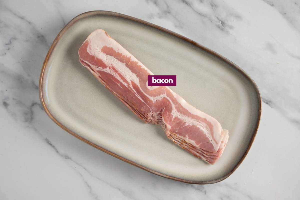 Raw bacon.