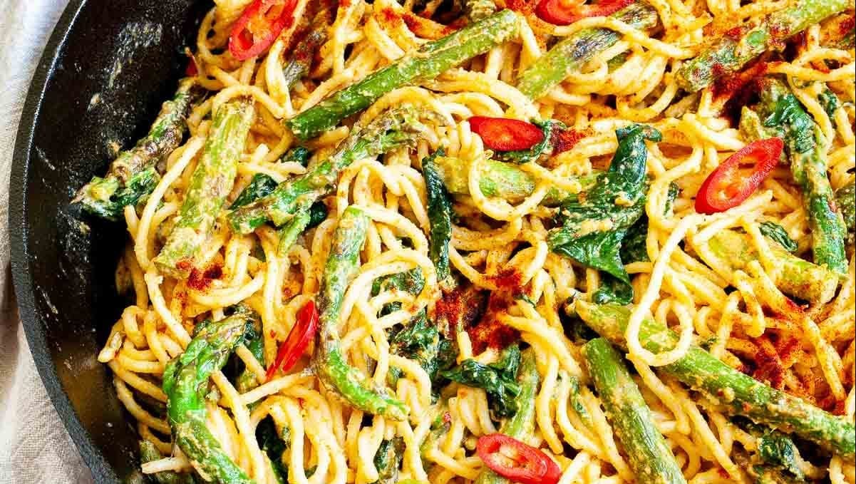 Harissa tahini pasta.