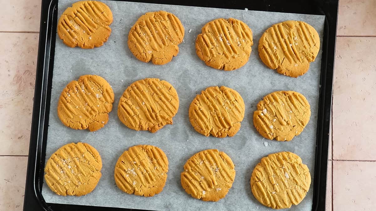 Finished peanut butter cookies,