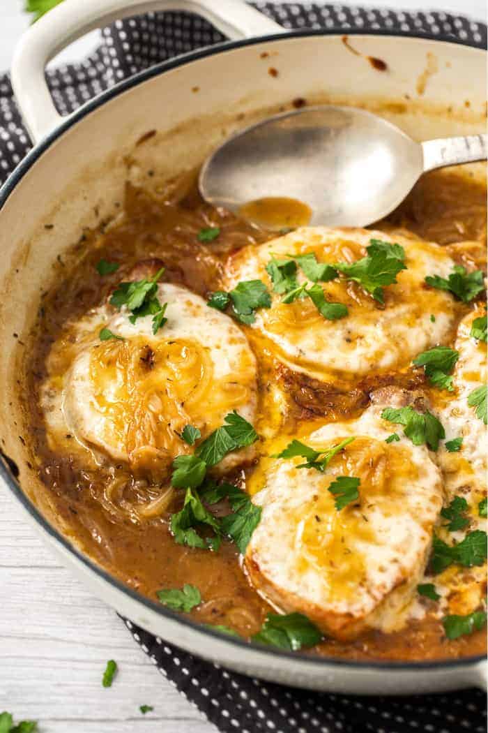 French onion pork chops.