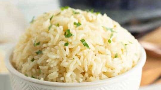 A bowl of garlic butter rice.