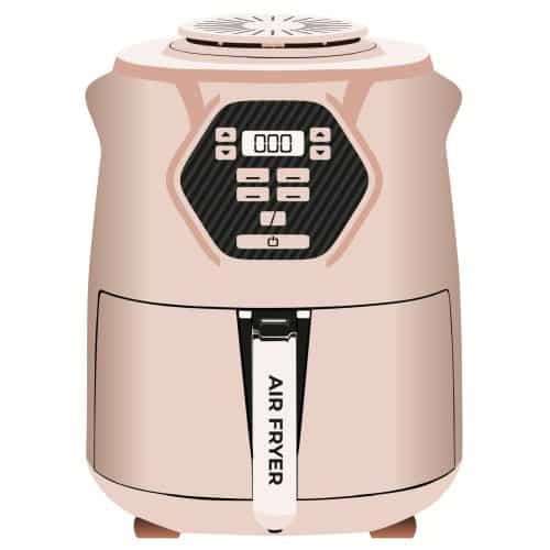 A pink air fryer.