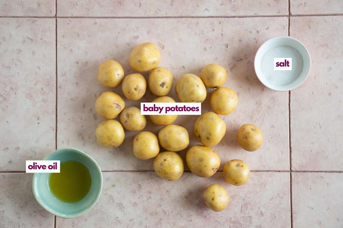 Ingredients for air fryer baby potatoes.