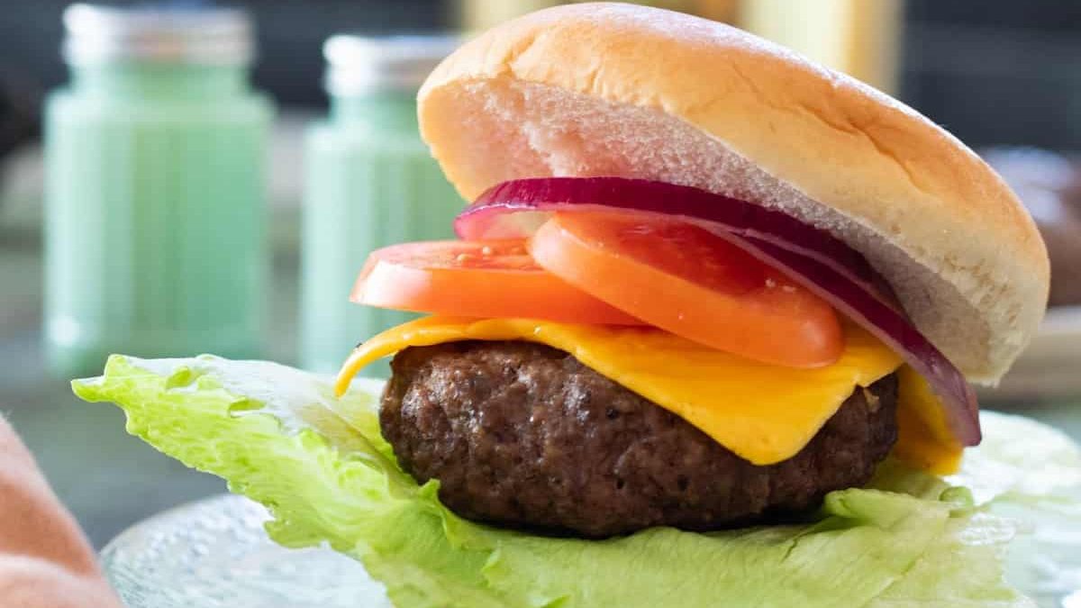 An air fryer burger.