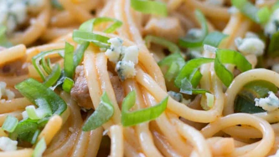 Buffalo chicken pasta.