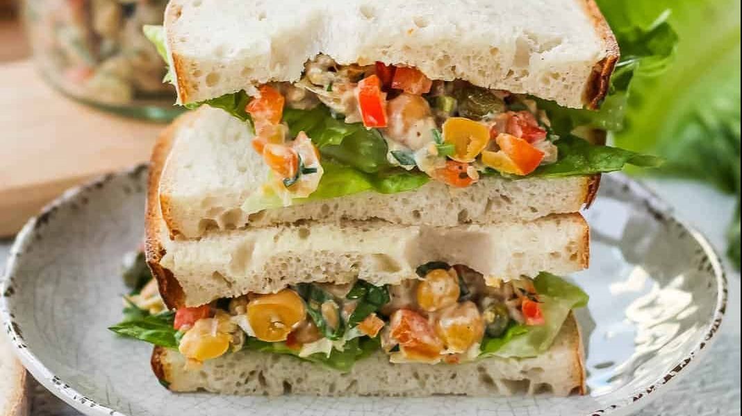 Chickpea salad sandwich.