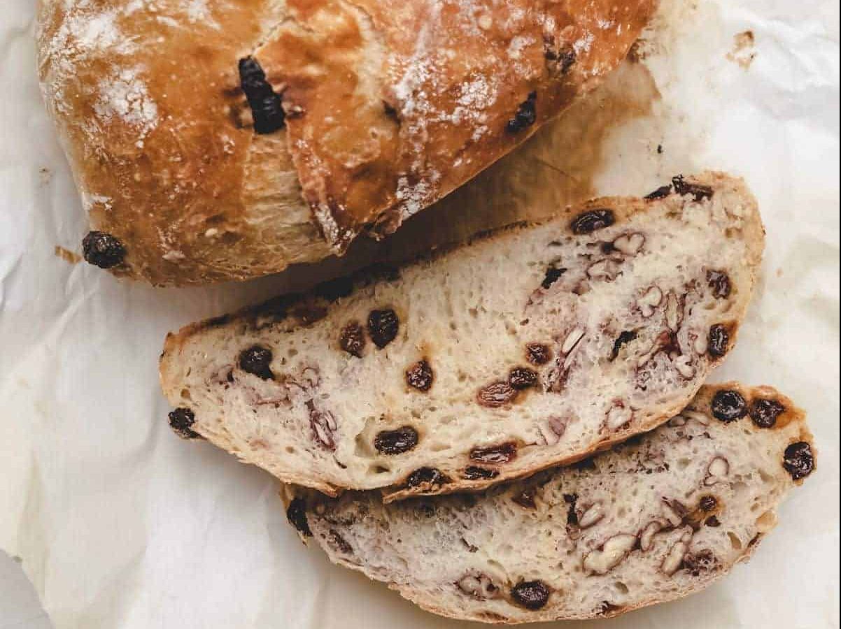 Raisin bread.