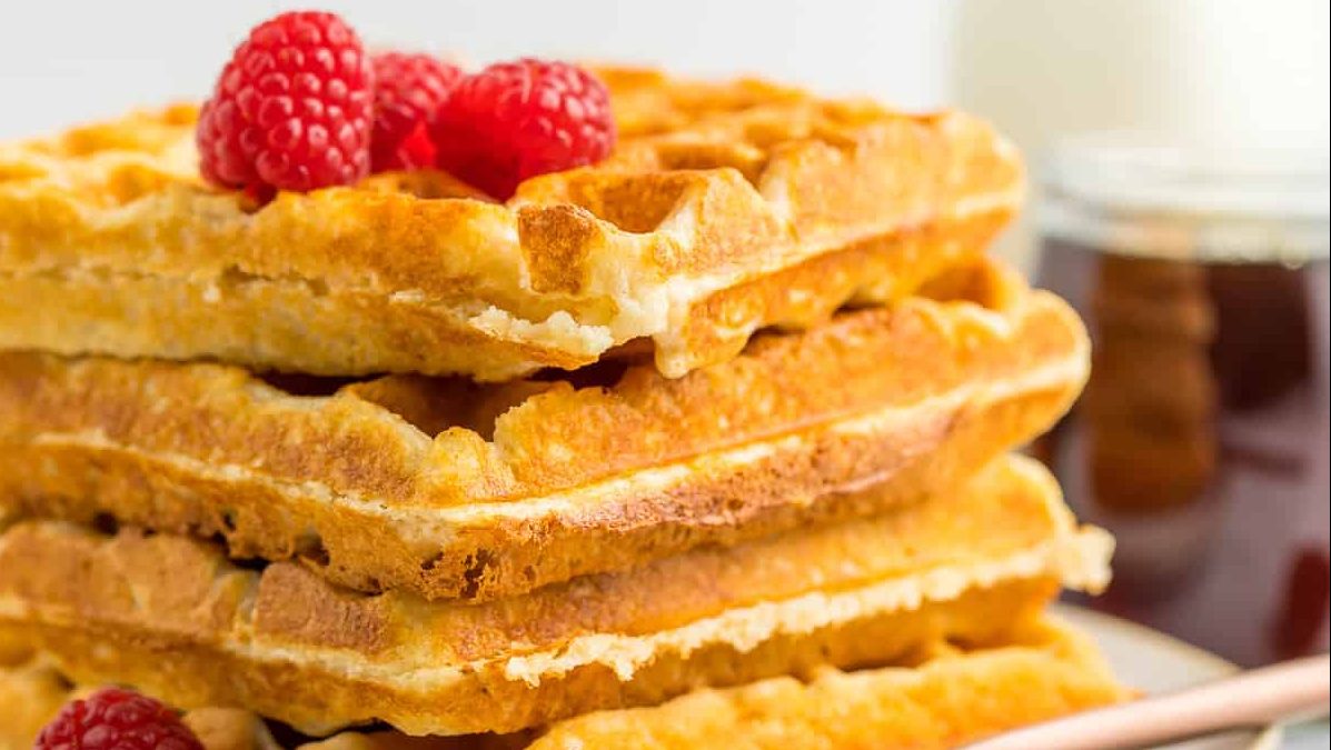 A stack of waffles.