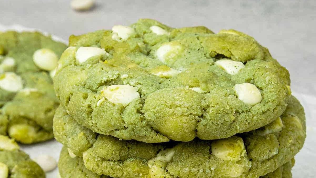 White Chocolate Matcha Cookies.