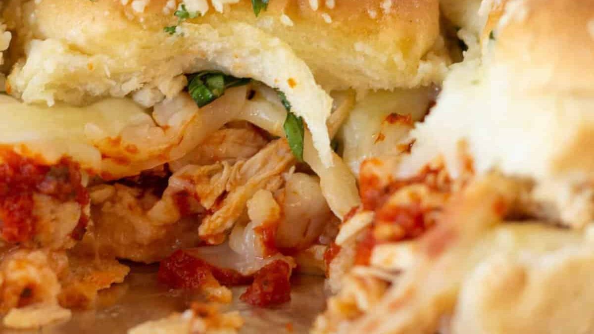 Chicken parmesan sliders.