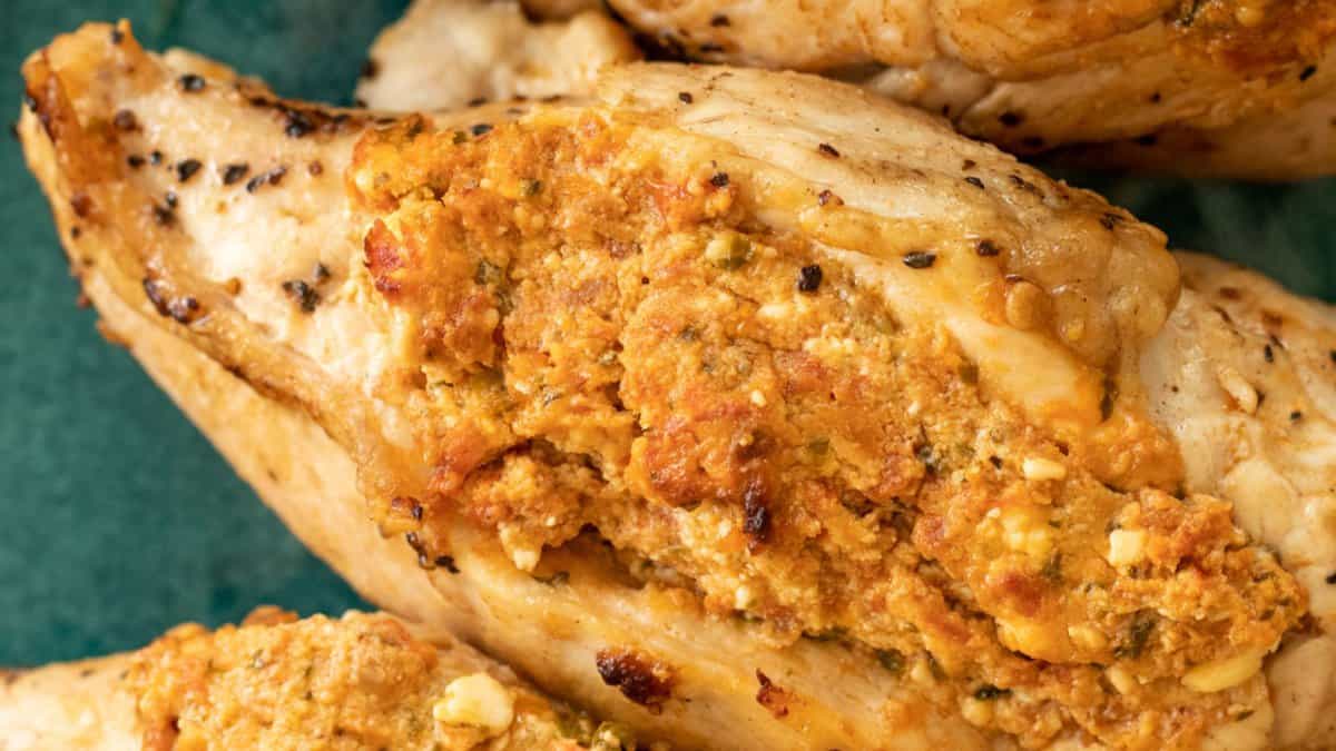 Feta stuffed chicken.