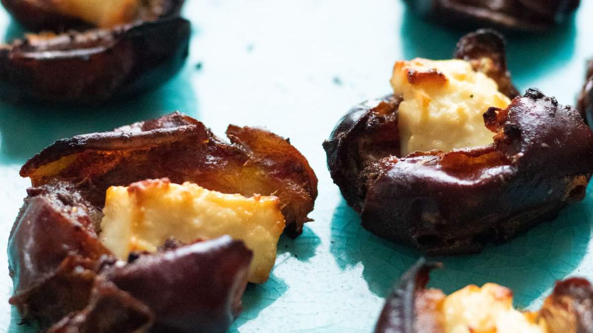 Feta stuffed dates.