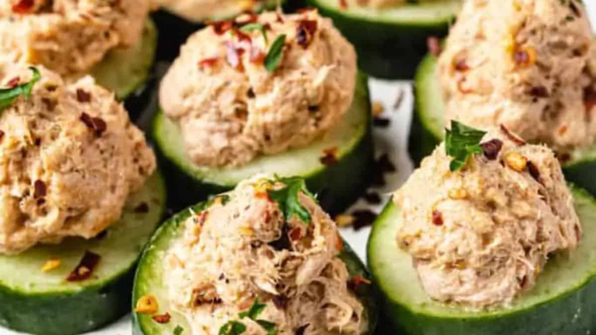 Tuna Cucumber Bites.