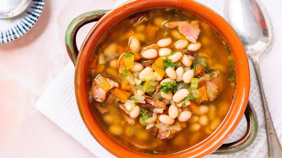 Navy bean and ham soup.