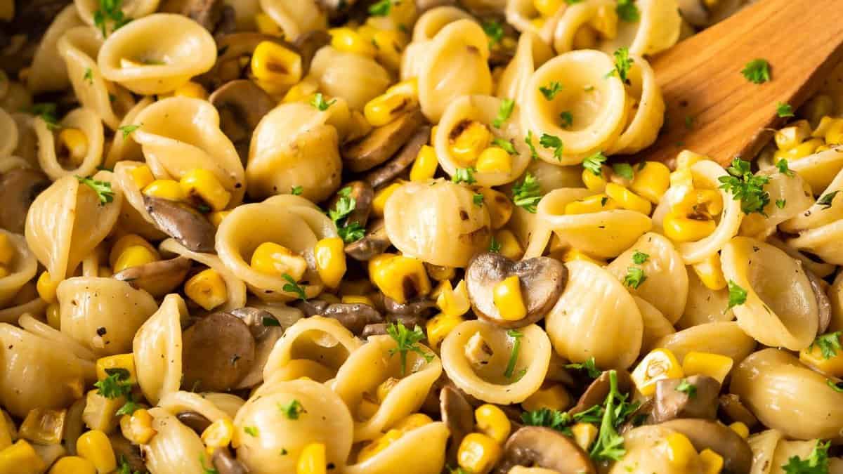 Mushroom Sweet Corn Pasta.