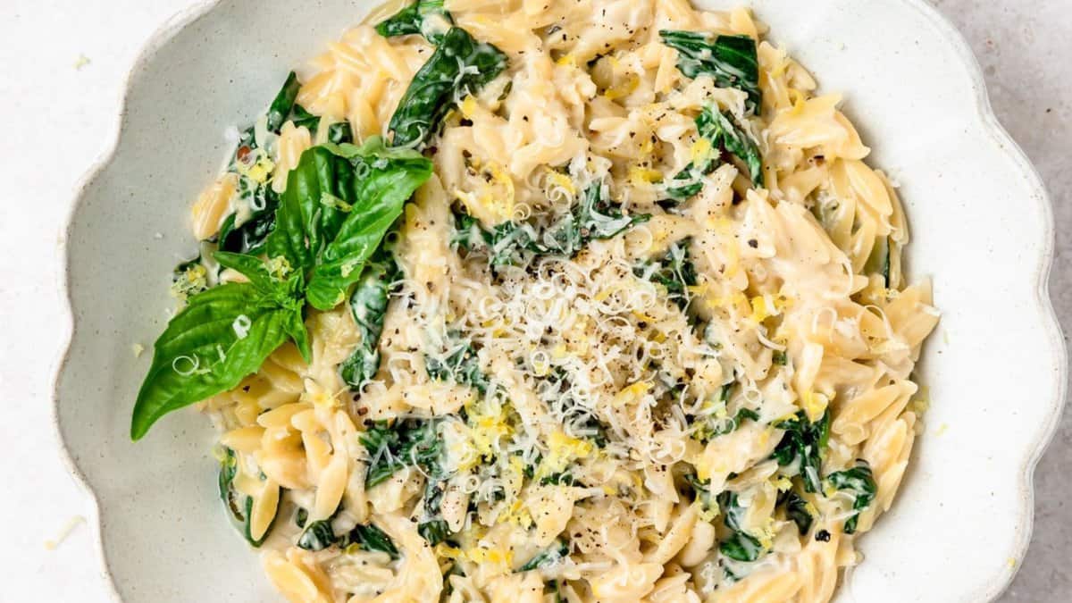 Spinach Lemon Orzo.